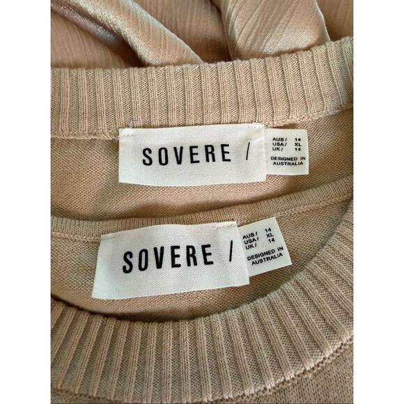 SOVERE / Rhyme Combo Slip Knit Dress in Champagne Size XL - Picture 10 of 12